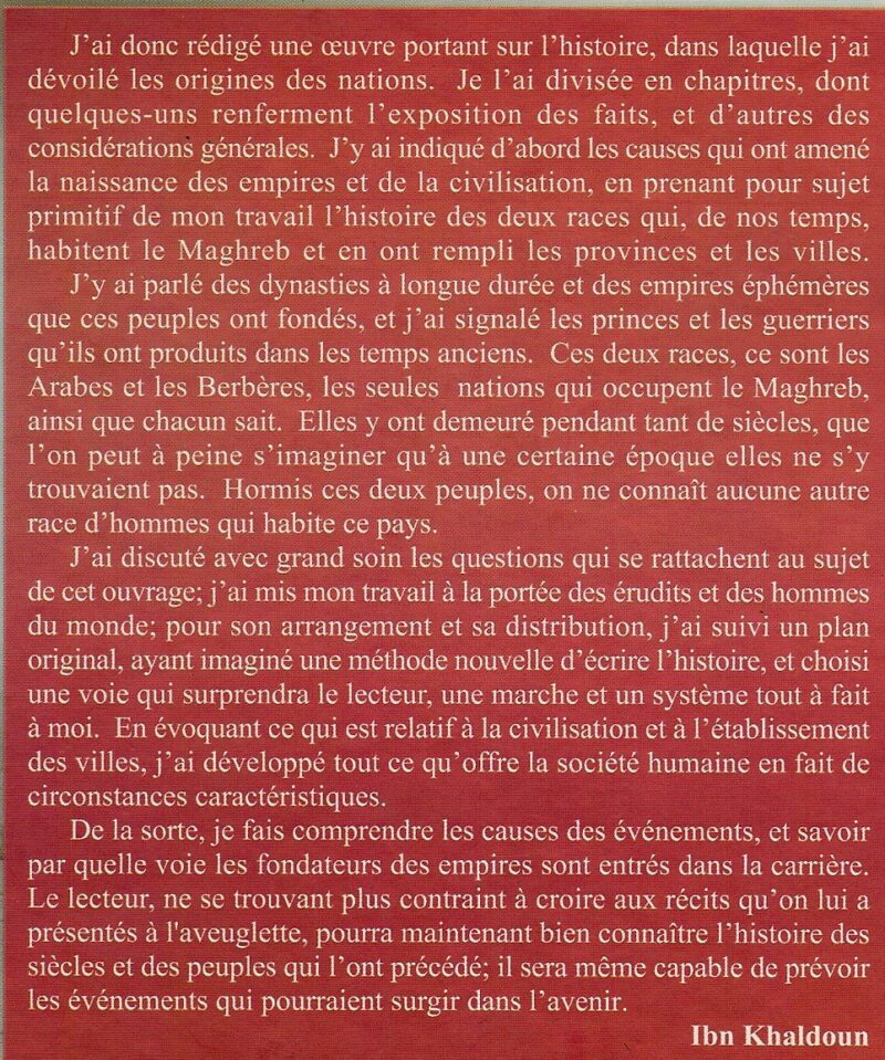 Prolégomènes d'Ibn Khaldoun (A sa philosophie de l'histoire)- مقدمة ابن خلدون-1689