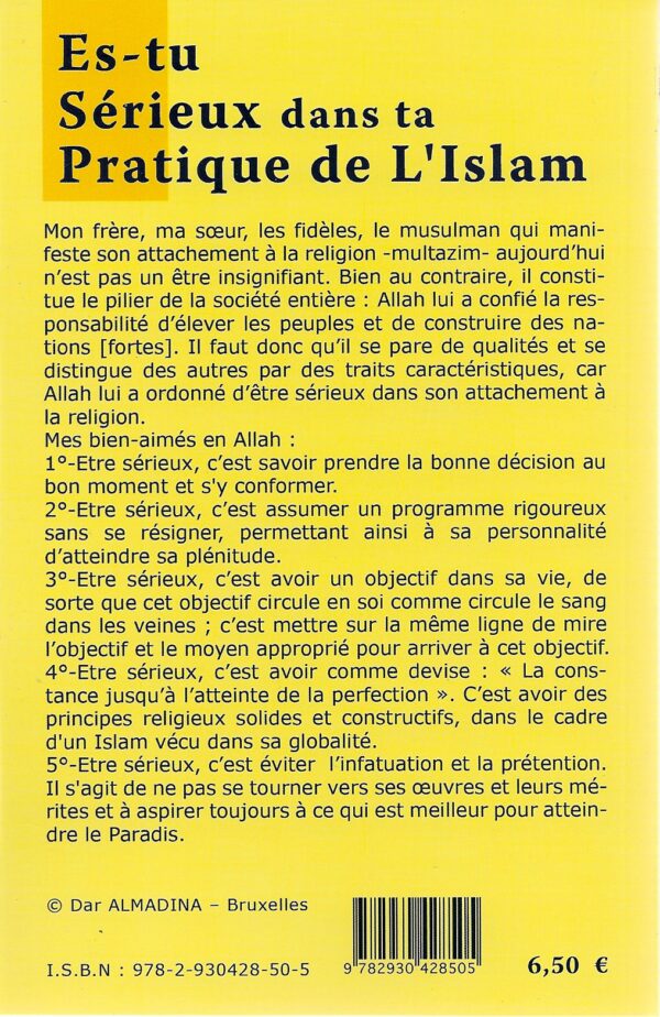 Es tu sérieux dans la pratique de lIslam 1494 MAISON DENNOUR Es tu sérieux dans la pratique de lIslam
