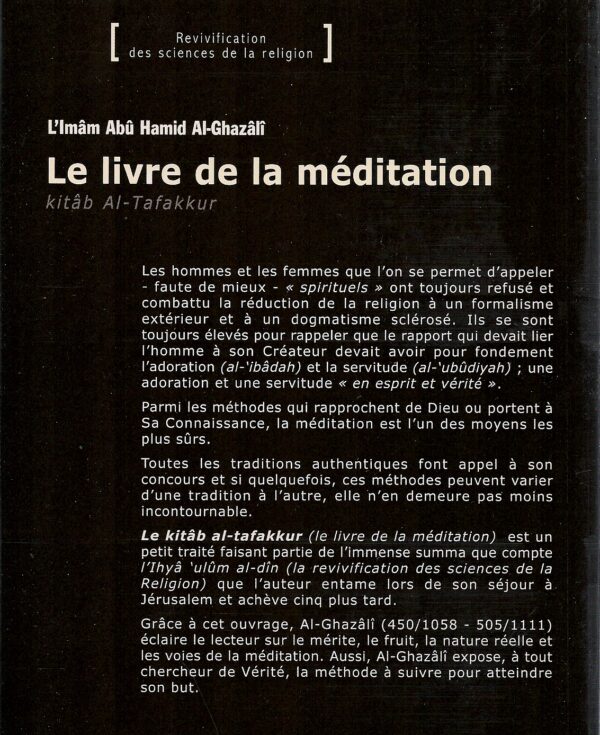 Le livre de la méditation Kitâb At Tafakkur 1777 MAISON DENNOUR Le livre de la méditation Kitâb At Tafakkur