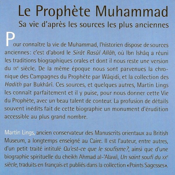 Le Prophète Mohammad, sa vie d'après les sources les plus anciennes-1647