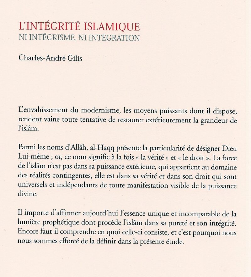 L'intégrité islamique ni intégrisme, ni intégration -1786