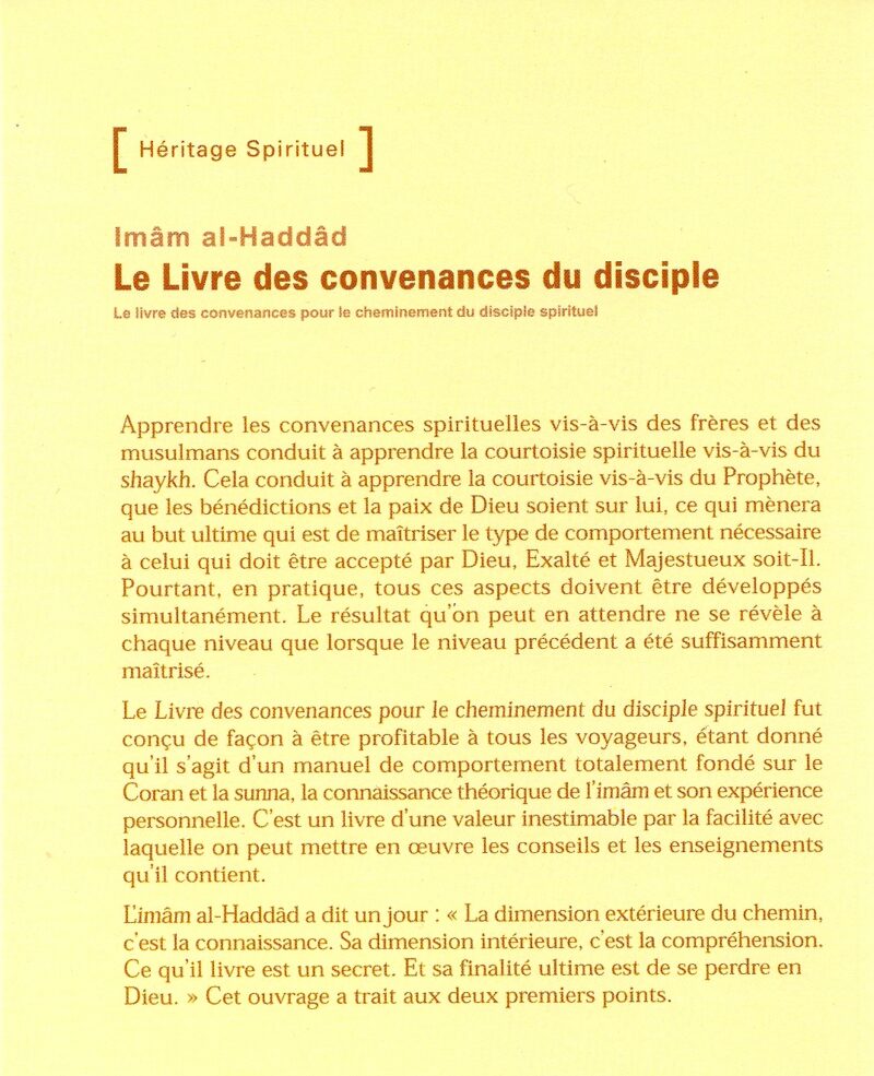 Le livre des convenances du disciple-1805