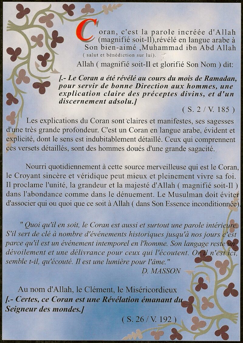 Le Coran et ce que pensent les occidentaux-2136