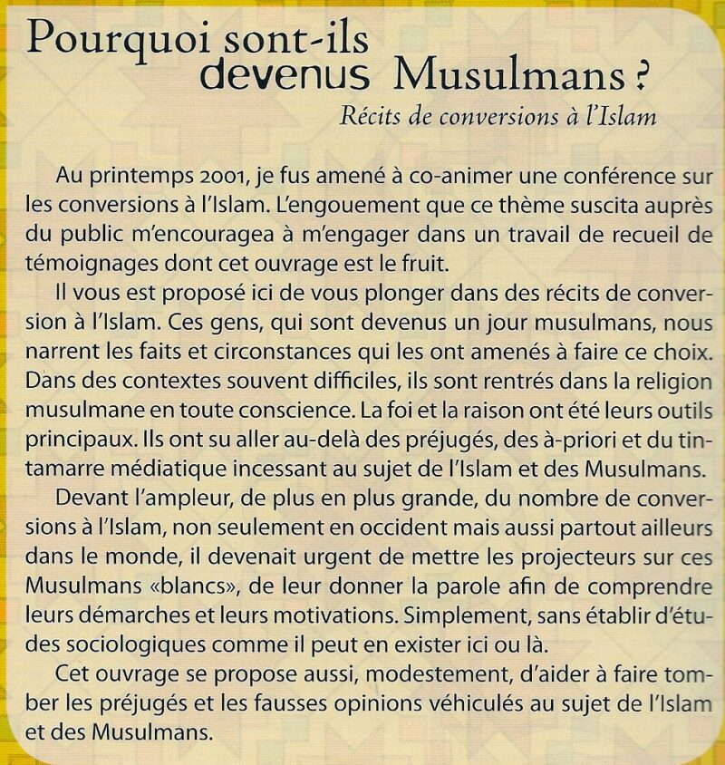 Pourquoi sont-ils devenus Musulmans? Récits de conversions à l'Islam -2324