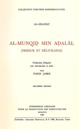 AL-MINQID MIN ADALAL - Erreur et délivrance --0