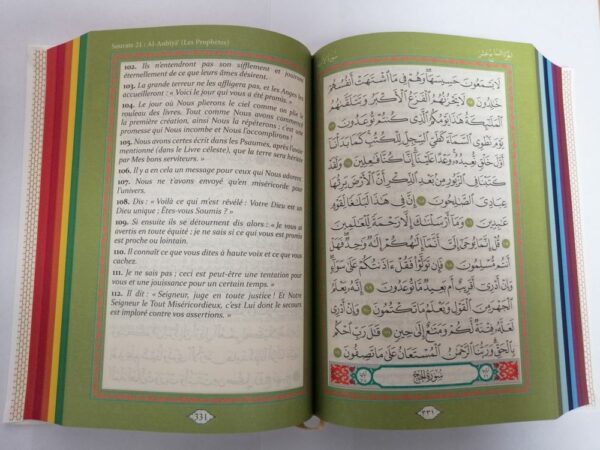 Le Coran arabefrançais (avec couleurs arc-en-ciel)